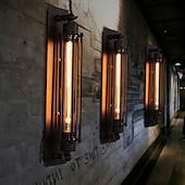 cheap Wall Sconces-Industrial Wall Lights Metal Pipe Wall Light Retro Water Pipes Steampunk Design Flute Art for Living Room Bedroom Restaurant Attic Bar Cafe 110-240V