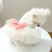 ieftine Rochii-Câini Pisici Rochii Rochie de mireasă Modă Drăguţ Iarnă Impermeabil Respirabil Απαλό Lavabil Comfortabil Petrecere Nuntă Casul / Zilnic Îmbrăcăminte pentru câini for Bichon Frise Pomeran un Animalut