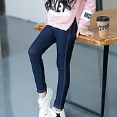 preiswerte Unterteile-kinderkleidung Mädchen Hose Feste Farbe Modisch Tasche Outdoor 7-13 Jahre Herbst Schwarz Dunkelblau