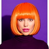 cheap Carnival Wigs-Blue Bob Wig With Bangs 12 Inch Royal Blue Wig Short Synthetic Fiber Bob Wigs for Women Short Bob Wigs and Halloween Cosplay Bob Wig
