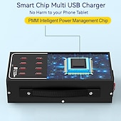 economico Hub USB-caricabatterie multi usb stazione di ricarica rapida usb universale caricatore portatile per iphone 15 samsung xiaomi ipad tablet 10/20/30/40/50/60 porte
