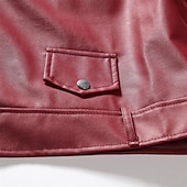 Χαμηλού Κόστους Γιλέκο από μιμητικό δέρμα-Ανδρικά Jeci Piele Casual Jacket Μπουφάν Biker Κόκκινο δερμάτινο μπουφάν Causal Μοτοσυκλέτα Διατηρείτε Ζεστό Αδιάβροχο Κάλυμμα από συνθετική γούνα Φθινόπωρο Μονόχρωμες Καθημερινά Καθημερινό Απορρίπτω