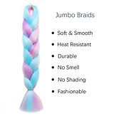 cheap Crochet Hair-Jumbo Braids Crochet Braids Hair Extension Three Tone Ombre Color Rainbow Jumbo Braiding For Twist Braiding Jumbo Box Braiding Hair 1pc/3pcs/5pcs