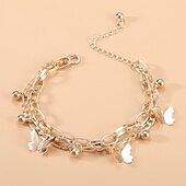 cheap Bracelets &amp; Bangles-Women&#039;s Chain Bracelet Vintage Bracelet Layered Butterfly Fashion Personalized Elegant Holiday Alloy Bracelet Jewelry Gold For Holiday Date Birthday Beach Festival
