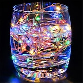 abordables Guirlandes lumineuses à piles-Guirlande lumineuse LED élégante pour réception de mariage, alimentée par USB/batterie, fil de cuivre, guirlande lumineuse pour fête, mariage, lumières de Noël, décoration