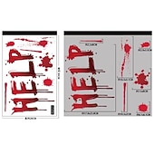 זול מדבקות ליל כל הקדושים-חלון ליל כל הקדושים נצמד מדבקות לחתוך מפחיד ליל כל הקדושים נקבה טביעת רגל של דם רפאים טביעת יד חלון נצמד קישוטים דו צדדיים