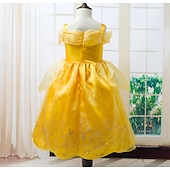 cheap Girls&#039; Costumes-Sleeping Beauty Beauty and the Beast Princess Belle Dress Cloak Flower Girl Dress Cosplay Costume Party Movie Cosplay for Girls&#039; Kid&#039;s Children&#039;s Day Masquerade Wedding Wedding Guest