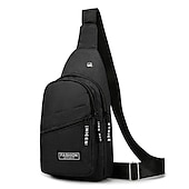 levne Pánské tašky-pánská crossbody kabelka – lehký modrý plátěný batoh přes rameno s mnoha kapsami na zip, ideální na cesty a běžné nošení
