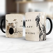  Taza de café de guitarra, tazas de café musicales, taza de viaje de guitarra, taza divertida para beber, decoración de escritorio, taza de té de cerámica de 11.2 oz, regalos de cumpleaños y Navidad para amantes de la música
