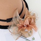 economico Cappelli per feste-kentucky cappello derby autunnale cappelli da sposa piume artificiali misto poli/cotone bombetta/cloche cappello alla pescatora cappello fedora casual vacanza stile vintage elegante con applicazioni