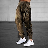 economico Pantaloni della tuta-Per uomo Pantaloni della tuta Pareggiatore Pantaloni A cordoncino Vita elastica Stampa 3D Stampe astratte Comfort Sportivo Informale Giornaliero Misto cotone Streetwear Originale Blu Cachi Media
