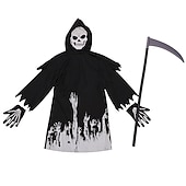 levne Chlapecké halloweenské kostýmy-Děti Chlapecké předvečer Všech svatých Pláštěnka Svrchní oděvy Barevné bloky Dlouhý rukáv Kabát Výkon Módní Černá Podzim Zima 7-13 let
