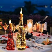 voordelige Batterij String Lights-2m 20leds kaars wijnfles lichtslinger wijnfles vlam kurk lamp diy party bruiloft valentijnsdag guirlande