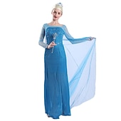 levne Dámské Kostýmy-Sněhová královna Mrazivý Princeznovské Elsa Šaty Cosplay kostým Květinové šaty Do áčka vzor šaty for Dámské Dospělé Vánoce Plesová maškaráda loučení se svobodou nevěsty