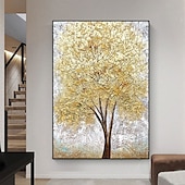 tanie Obrazy z kwiatami/roślinami-100% ręcznie malowane duży nowoczesny obraz olejny na płótnie złote drzewo obrazy do domu salon wystrój hotelu wall art picture walcowane bez ramki!