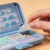 economico deposito bagagli e viaggi-Scatola portapillole sigillata portatile da 1pc, mini portapillole portatile con scomparto, custodia per pillole da viaggio, contenitore per medicinali
