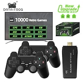 Недорогие Видеоигры-data frog ретро игровая консоль 2.4g беспроводная консоль игровая приставка 4k 10000 игр портативная игровая консоль Dendy для телевизора, рождественские подарки на день рождения для друзей и детей