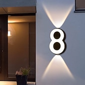 cheap Outdoor Wall Lights-LED House Numbers Outside Wall Light IP65 Waterproof LED Floating Home Address Number Stainless Steel Large, Modern House Numbers for Outside, Yard, Street 110-240V