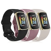 olcso Fitbit óraszíjak-4 csomag 3 csomag 2 csomag Smart Watch Band Kompatibilis valamivel FitBit Charge 5 Szilikon Okos óra Szíj Állítható Sportszíj Csere Karszalag