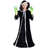 billige Guttens Halloween-kostymer-Barn Gutt Halloween Kappe Yttertøy Tegneserie Langermet Frakk Ytelse Mote Alien-sjef Høst Vinter 7-13 år