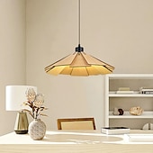 economico Luci Isola cucina-lampada a sospensione moderna lampada a sospensione geometrica paralume in legno naturale illuminazione corridoio lampadario lampada da soffitto per camera da letto cucina isola fattoria 110-240v