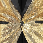 billige Topper-Retro / vintage 1980erne Jakke ملابس السهرة للرجال tailcoat Disk Paljetter Herre Halloween Karneval Maskerade Fest Fest / aften Stadie Voksne Frakk