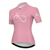 preiswerte Radtrikot Damen-Damen Radtrikot Grafik Lustig Kurzarm Fahhrad Trikot Oberteil mit 3 Gesäßtaschen Mountainbike MTB Straßenradsport Schnelltrocknend Weich Reflektierende Streifen Rückentasche Sport Schwarz Gelb Rosa