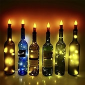 voordelige Batterij String Lights-2m 20leds kaars wijnfles lichtslinger wijnfles vlam kurk lamp diy party bruiloft valentijnsdag guirlande
