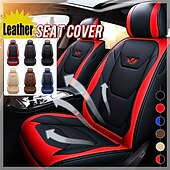 abordables Fundas de asiento para coche-Juego completo de lujo para 5 asientos funda de asiento delantero de coche universal 5D de PU impermeable almohadilla de protector de asiento transpirable
