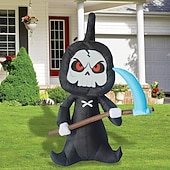 cheap Halloween Lights-6FT Halloween Decoration Inflatable Halloween Grim Reaper Blow Up Yard Decoration Clearance with LED Lights Built-in for Holiday/Party/Yard/Garden