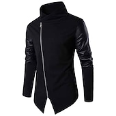 billige cardigangenser for menn-Herre Cardigan Genser Riflet Strikke Normal Strikket عادي Opprett krage Oppvarminger Moderne Moderne Dagligdagstøy Ut på byen Klær Høst Vinter Svart S M L