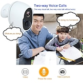 abordables Caméras IP d&#039;intérieur-batterie intégrée hd 1080p wifi caméra ip caméra de surveillance à domicile sans fil caméra étanche extérieure vision nocturne infrarouge suivi intelligent caméra de vidéosurveillance audio