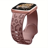 baratos Pulseiras de Apple Watch-1 pacote Pacote com 6 Pulseira Esportiva Compatível com Pulseira Apple Watch 38mm 40mm 41mm 42mm 44mm 45mm 49mm Feminino Leopardo Respirável Silicone pulseira de substituição para iwatch Ultra 2