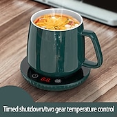 abordables Électroménager-Dessous de verre à température constante affichage numérique coussin chauffant isolation de chauffage tapis de café thermostatique intelligent base de tasse de chaleur
