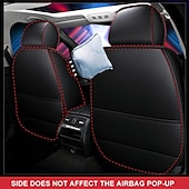 abordables Fundas de asiento para coche-Juego completo de lujo para 5 asientos funda de asiento delantero de coche universal 5D de PU impermeable almohadilla de protector de asiento transpirable