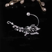 abordables Boucles d&#039;oreilles-Femme Boucles d&#039;oreilles Clips Bijoux Fins Classique Précieux mode simple Des boucles d&#039;oreilles Bijoux Argent / Dorée Pour Mariage Soirée 1 pc
