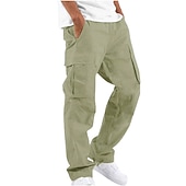 economico Pantaloni cargo-Per uomo Pantaloni cargo Coulisse sulle gambe Tinta unica Ripstop Traspirante Fine settimana Abbigliamento di strada Classico Informale Nero Giallo