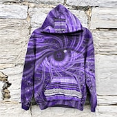 baratos Moletons masculinos com capuz-Homens Abstrato Estampas Abstratas Moletom Moletons Moletom com capuz Manga Longa Moletom com capuz Com Capuz Roupa de rua Impressão 3D Diário Esportes Preto Azul Marinha Imprimir Primavera &amp; Outono