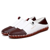 cheap Men&#039;s Slip-ons &amp; Loafers-Men&#039;s Casual Leather Loafers – Slip-On Two-Tone Driving Shoes with Non-Slip Sole for Daily Wear