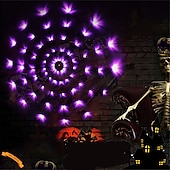 お買い得  ハロウィンライト-2 個ハロウィン装飾発光クモの巣漁網ライトストリングパーティーゴーストフェスティバル小道具ハロウィン装飾