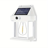 cheap Outdoor Wall Lights-LED Solar Wall Light Motion Sensor Garden Light Dusk To Dawn Outdoor Lighting IP65 Waterproof Black And White Double Color Garden Landscape Christmas Decoration Warm Light