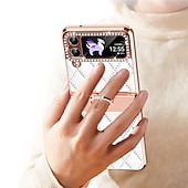 Недорогие Чехлы для Samsung-телефон Кейс для Назначение SSamsung Galaxy Z-флип 7 Z-флип 6 Z Flip 5 Z Flip 4 Z Flip 3 Кейс на заднюю панель Блинг Стразы Покрытие Хрустальный алмаз ПК Кожа PU