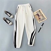 baratos Calças Desportivas-Homens Calças Esportivas Corredores Corredor Calças Calça casual Bolsos Com Cordão Cintura elástica Bloco de cor Conforto Respirável Diário Feriado Para Noite Roupa de rua à moda Preto Branco