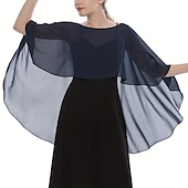 お買い得  ショール-ショール レディースラップ マザーズラップ ハイクラス ピュア ノースリーブ シフォン ウェデイングラップ と ピュアカラー 用途 パーティー 秋