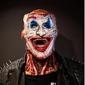 levne Halloween maska a rekvizity-halloween blood double mask, joker lebka strašidelná realistická halloween maska pro dospělé kostýmy halloweenský kostým pánský, děsivá zábava horor maska lebky