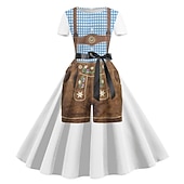 cheap Graphic Apparel-Halloween Oktoberfest Dress Maid Bavarian German Munich Wiesn Women's Traditional Style Cloth