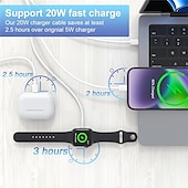 economico Cavetti per cellulari-Cavo di ricarica magnetico per orologio Apple 4 in 2 per orologio Apple / iPhone / Airpods Cavo di ricarica magnetico con serie iwatch se / 8/7/6/5/4/3/2