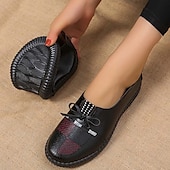 economico Ballerine da donna-Mocassini casual slip-on da donna con suola morbida – scarpe basse leggere in pelle PU con dettagli in pizzo per camminare, viaggiare e indossare tutti i giorni