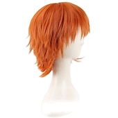 abordables Pelucas de personajes de películas-Muñeca Asesina Peluca Corto Capa Naranja Cosplay Halloween
