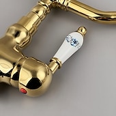 baratos Torneiras de Lavatório de Casa de Banho-torneira de banheiro torneiras de lavatório misturador com mangueira fria e quente, torneira de navio montada no convés